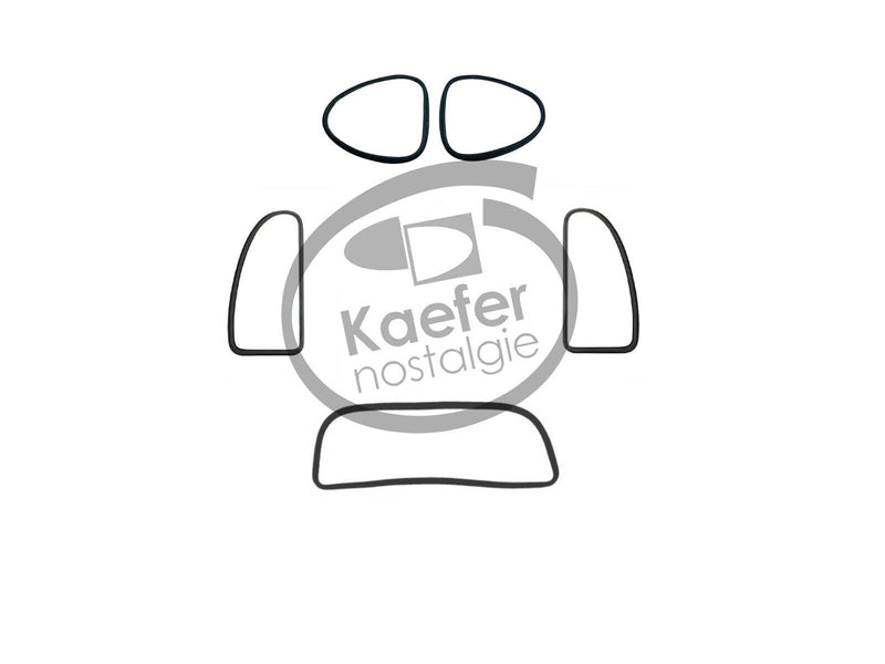 VW Split Beetle Bug Window Rubber Kit, Solid Style, 1949-1952