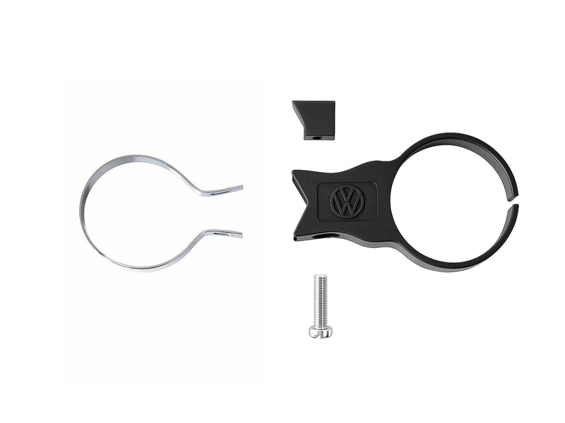 VW Split Oval Beetle Bug MotoMeter Gauge Holder, 52mm, VW Logo, Black