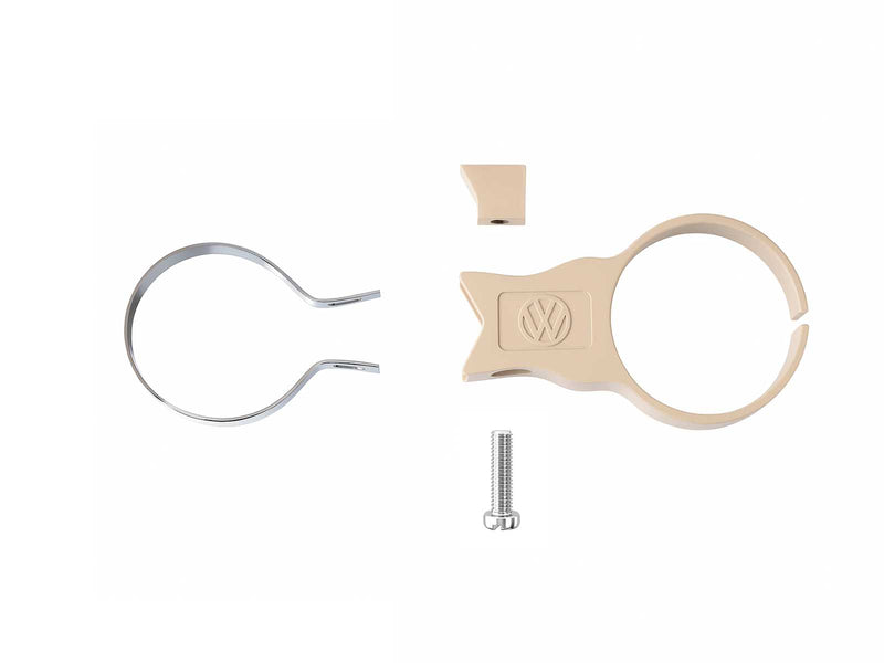 VW Split Oval Beetle Bug MotoMeter Gauge Holder, 52mm, VW Logo, Ivory