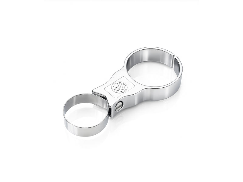 VW Split Oval Beetle Bug MotoMeter Gauge Holder, 52mm, VW Logo, Chrome