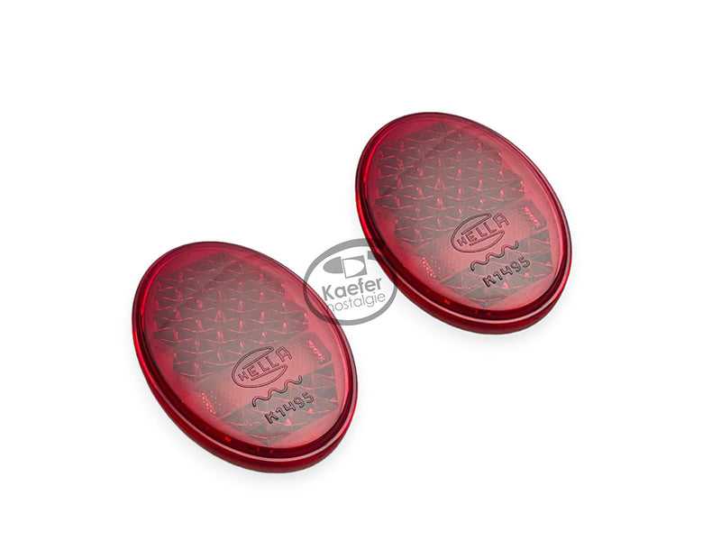 VW Oval Beetle Bug Heart Taillight Lower Lenses, Hella, 1952-55