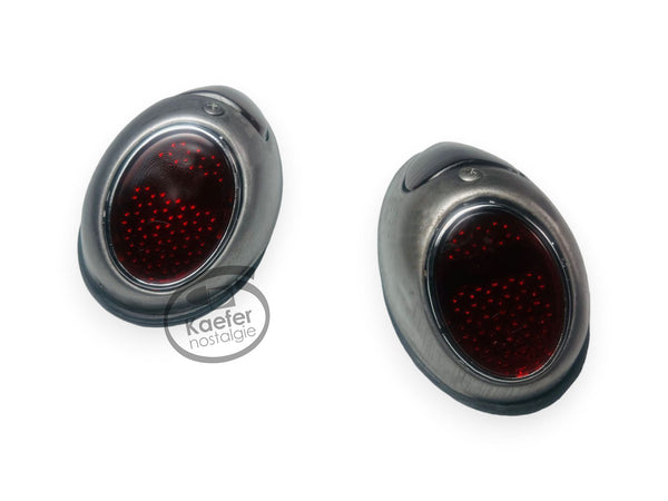 VW Oval Beetle Bug Complete Taillight Set, Heart Style, 1952-1955