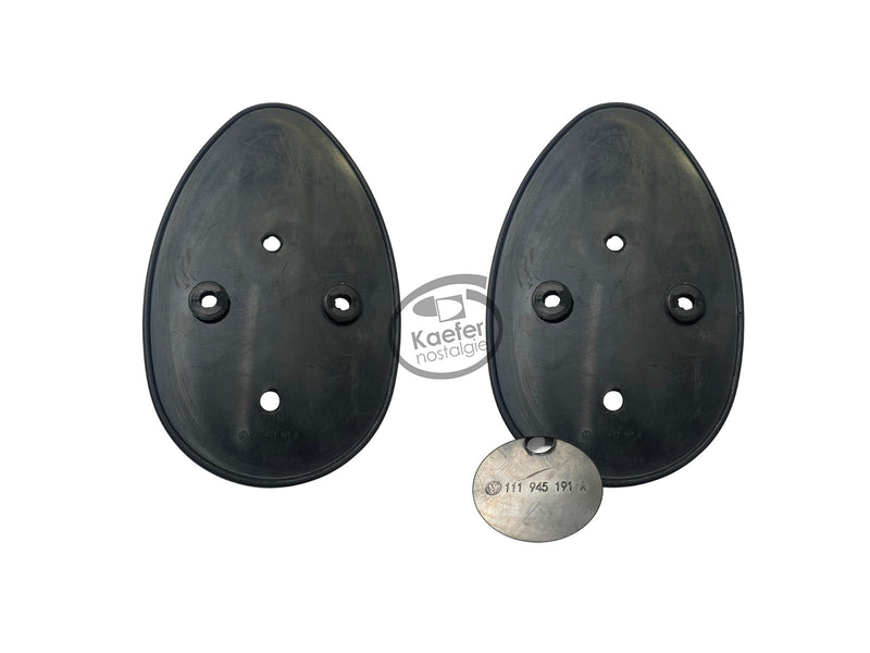 VW Oval Beetle Bug "Heart" Taillight To Fender Seals, w/ VW Part Number Logo, 1952-55