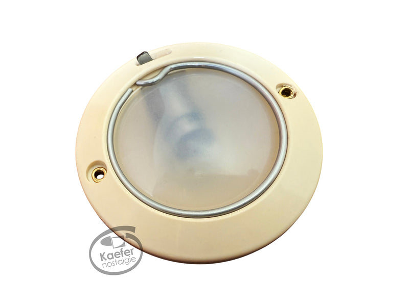 VW Split Beetle Bug Complete Dome Light, Ivory, 1949-1952