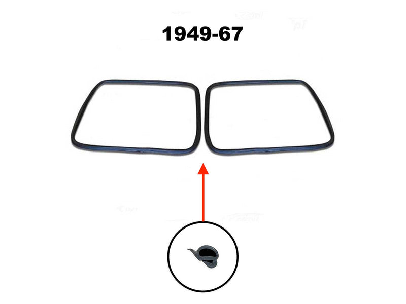 Windshield Safari Frame to Body Seal, Bus, Up to 1967, Pair