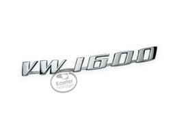 "VW 1600" Decklid Emblem Script, Beetle