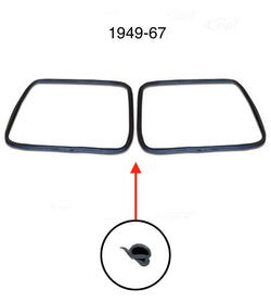 Windshield Safari Frame to Body Seal, Bus, Up to 1967, Pair