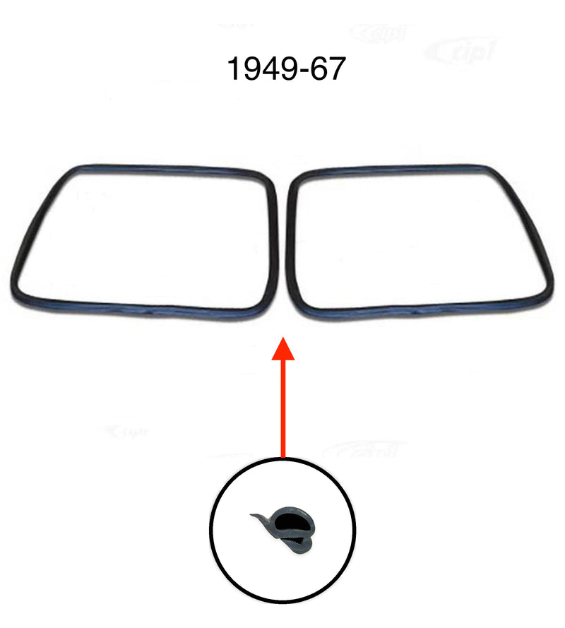 Windshield Safari Frame to Body Seal, Bus, Up to 1967, Pair