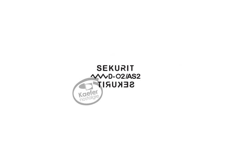 VW Split Oval Beetle Bug Convertible Door Vent Glass, Sekurit Logo, Right Side, 1956-1957