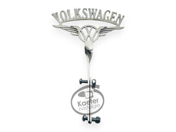 VW Split Oval Beetle Bug Bus Eagle Bumper Emblem Accessory, Stainless Steel