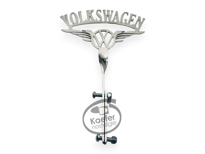 VW Split Oval Beetle Bug Bus Eagle Bumper Emblem Accessory, Stainless Steel