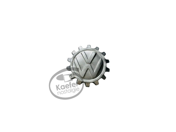 VW KDF Beetle Bug Cogwheel Hood Emblem, Bare Metal, 1941-45