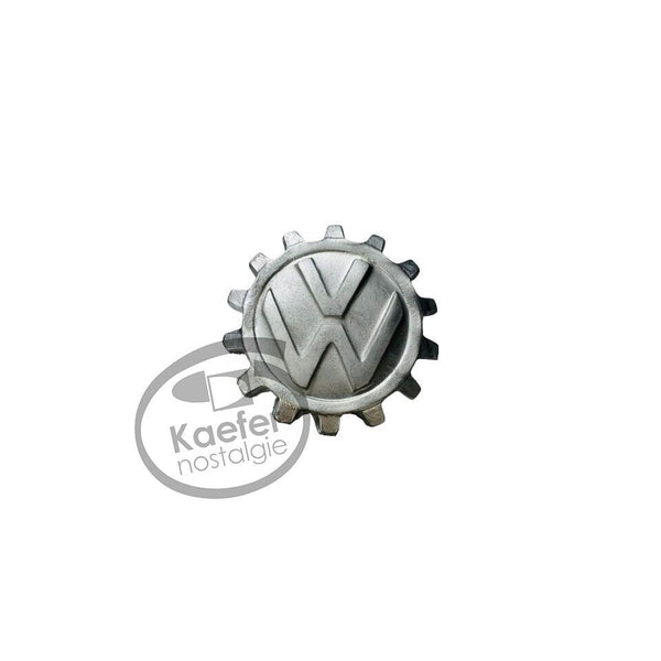 VW KDF Beetle Bug Cogwheel Hood Emblem, Bare Metal, 1941-45