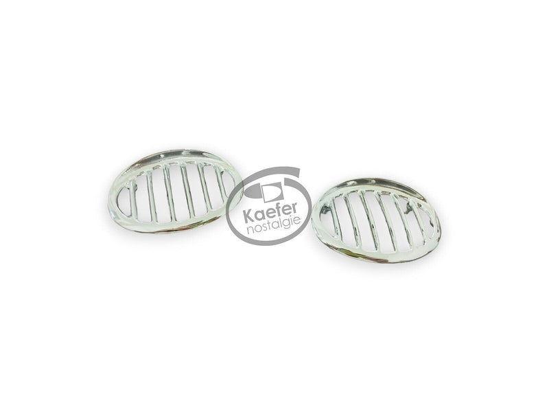 VW Split Oval Beetle Bug Horn Grills, Visor Eyelash Style, Beetle, 1952-67