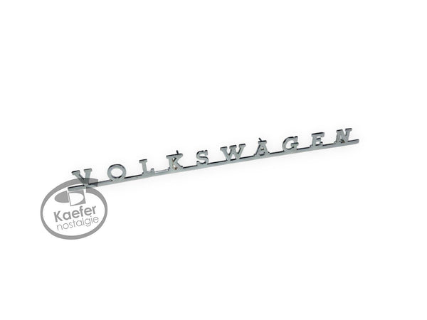 VW Bus Rear Lid VOLKSWAGEN Emblem, Chrome, 1963-1972